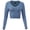 SLATE BLUE, variant on FashionMille Women Regular Slim Fit V-Neck Crop Top Long Sleeve Pullover Cable Knitted Sweater Top