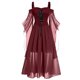 thumbnail image 3 of Vestido de bruja medieval vintage de Halloween para mujer, talla grande, hombros descubiertos, manga de mariposa, vestidos góticos, disfraces de carnaval, fiesta, 3 of 5
