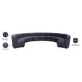 thumbnail image 6 of Maklaine 11-Piece Modular Contemporary Velvet Sectional Sofa in Gray, 6 of 7