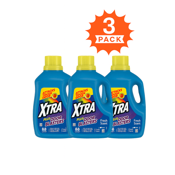 Xtra Fresh Scent Liquid Laundry Detergent (Pack 3) - 264 Loads, 409.2fl