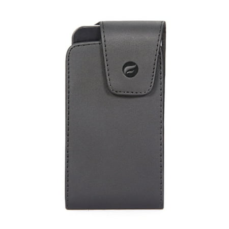 Premium Black Leather Case Cover Pouch Holster Swivel Belt Clip G2W for Huawei Ascend Plus, Magna (H871G), Valiant, Vitria, W1 Ascend - Kyocera Hydro Edge Elite C6750 Vibe