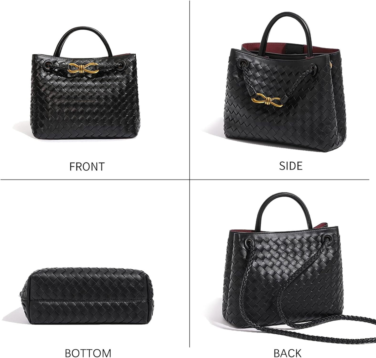 Woven Hobo Bags for Women Tote Bag, Woven Leather Shoulder Crossbody Bag Satchel Bag Woven Handbag Purses