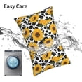 thumbnail image 5 of KLL Cow Print Sunflower Pillow Covers Envelope Closure,Super Soft and Cozy Fuzzy Fleece Pillow Case Cover (No pillow core） 14"x20", 5 of 5