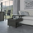 thumbnail image 2 of TUHOME Luanda Table Basse à Plateau Relevable avec Rangement Dissimulé et Roulettes, Brun, 2 of 11