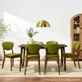 thumbnail image 3 of Best Choice Products 2-Piece Mid-Century Modern Wood & Upholstered Dining Chair Set - Walnut/Ocean Blue, 3 of 8