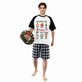 thumbnail image 3 of LuLiaMenton Matching Couples Christmas Pajamas God Says Plaid Short Sleeve Shorts Set, 3 of 5