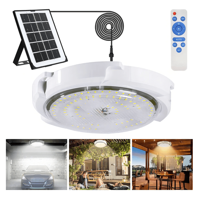 Lámparas Solar Jardin Luz De Techo Interior Exterior 3 Color Estructura Xtellar Blanco