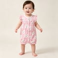 thumbnail image 2 of Beilxfa 100% Cotton Baby Girls' Summer Rompers 0-24M Newborn Infant Snap-Up Jumpsuit Flutter Sleeve Graphic Bodysuit, 2 of 7