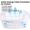 thumbnail image 2 of 4Pack of 50L(1.5 Bushel ) Large Hip-Hugger Portable Plastic Laundry Basket Stackable Storage Bin, White, 2 of 7