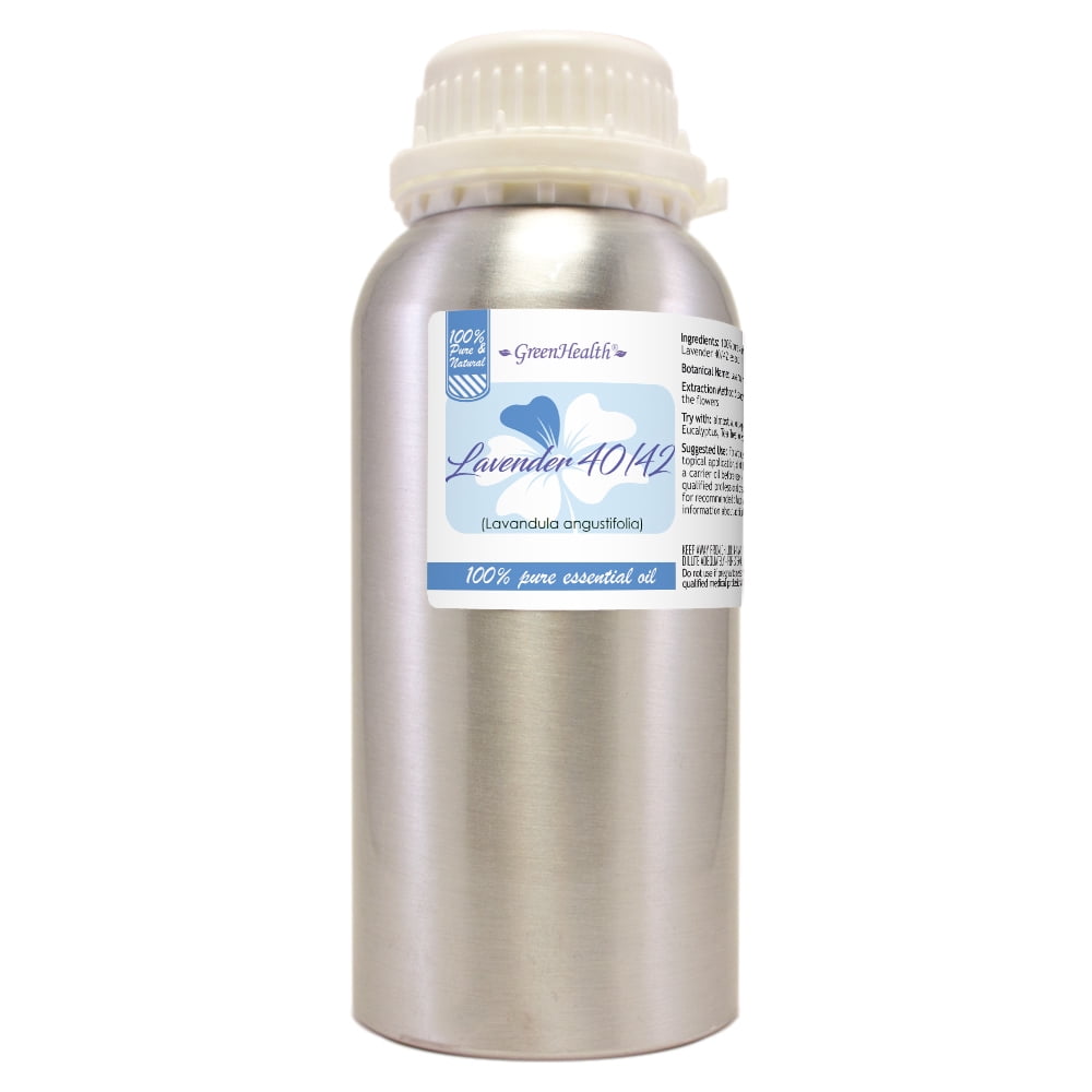Lavender 40/42 Essential Oil - 16 fl oz 473 ml Aluminum Bottle w/Plug Cap - GreenHealth