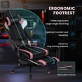thumbnail image 4 of GTRACING Gaming Chair with Footrest Ergonomic Reclining Office Chair Swivel Rocker, Pink, 4 of 9