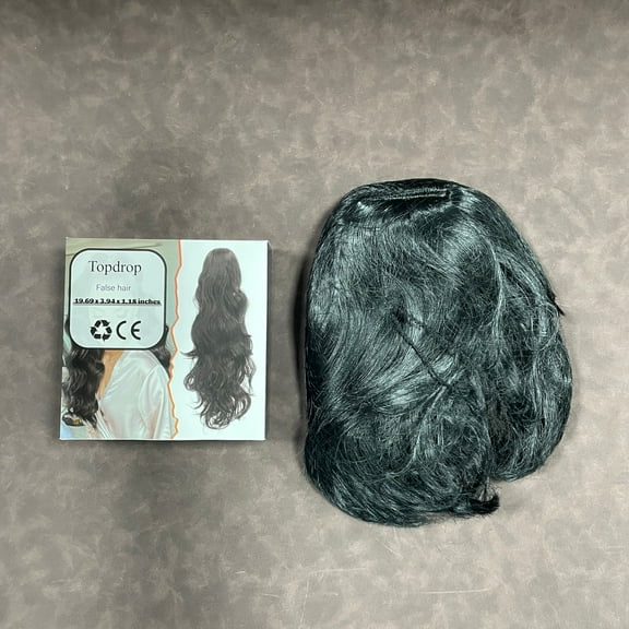 Topdrop False hair,20" 1-Pack 3/4 Full Head Curly Wave Clips in on Synthetic Hair Extensions Hairpieces for Women