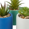 thumbnail image 3 of Mainstays by Becky G. & Alejandra 5.5" Artificial Succulent Plants in Blue, Green & White Modern Ceramic Planters (3 Count), 3 of 11