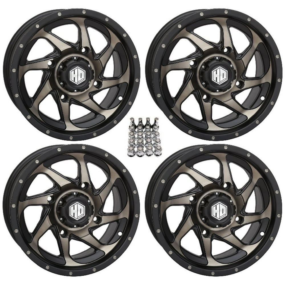STI HD8 ATV Wheels/Rims Grey 14" Honda Rincon Yamaha Rhino Kawasaki Brute Force Suzuki KingQuad