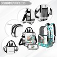 thumbnail image 3 of Kuiaobaty Sea Turtle Print Clear Backpack and Lunch Bag Set for Boys Flower Print Clear Backpack and Pencil Case with Zipper Heavy Duty School Bag with Lunch Box for School, 3 of 5
