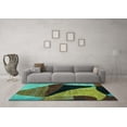 thumbnail image 3 of Ahgly Company Machine Washable Indoor Rectangle Oriental Turquoise Blue Modern Area Rugs, 6' x 9', 3 of 4