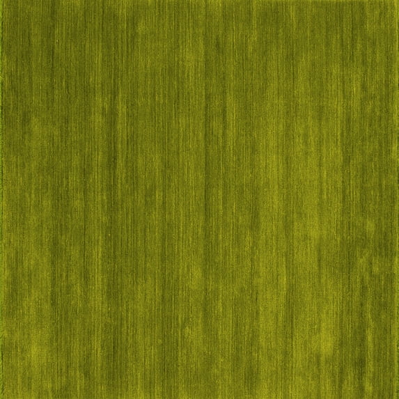 Ahgly Company Machine Washable Indoor Square Abstract Yellow Contemporary Area Rugs, 3' Square