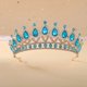 thumbnail image 1 of Corona nupcial barroca, corona de princesa de cristal de alta calidad, Tiara de cumpleaños, accesorios de vestido de novia (azul), 1 of 5