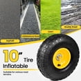 thumbnail image 5 of Steel Garden Cart, Heavy Duty Utility 900 LBS Capacity Carts with Removable Mesh Sides to Convert into Flatbed, 240° U-Turn 10" Pneumatic Tires Garden for Lawn Camping Farm Yard, 5 of 9