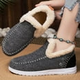 thumbnail image 5 of Cozy Fleece Slip-On Boots for Women, Winter Warm Plush Lined Non-Slip Flat Shoes, Fur Lined Indoor Outdoor Casual Loafer Boots, 5 of 7