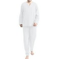 thumbnail image 1 of INCERUN Men's 2Pcs Cotton Pajamas Set Tops Shorts Loungewear Nightwear Suits PJ Sleep Set, 1 of 8