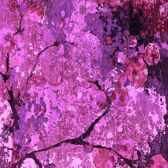 Ahgly Company Indoor Square Oriental Pink Industrial Area Rugs, 4' Square