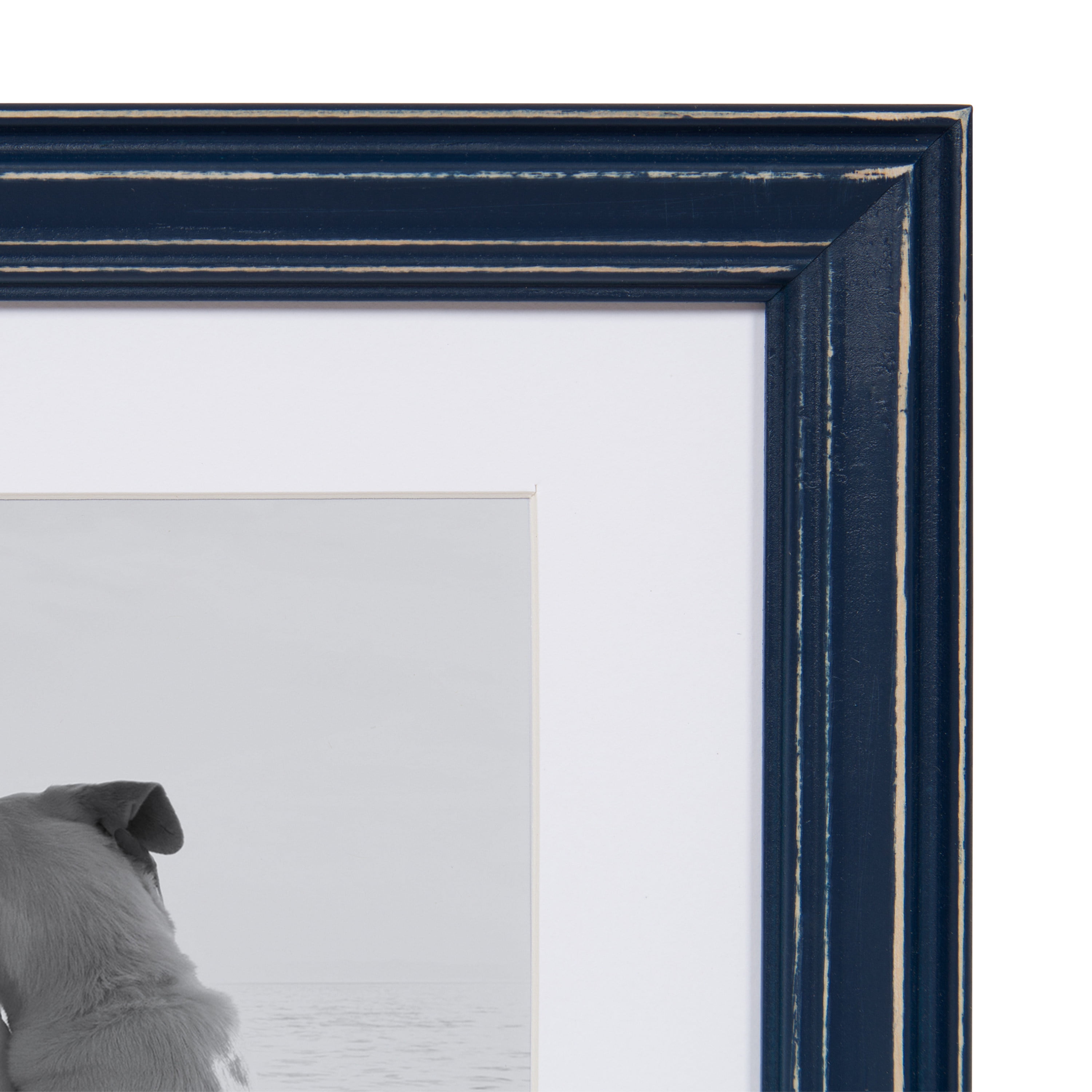 Kate and Laurel Bordeaux Coastal Gallery Wall Kit, Set of 10 with Assorted Size Frames in 3 Different Finishes, White, Blue and Gray