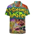 thumbnail image 3 of My Singing Monters Men's Casual Button-Down Shirts Summer Short Sleeve Tee Shirt Daily Hawaiian Beach Shirt Top With Pocket, 3 of 9