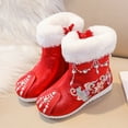 thumbnail image 2 of KaLI_store Girls Boots Girls Boots Winter Boot Keep Warm Toddler Little Kid Boots Red,3, 2 of 5