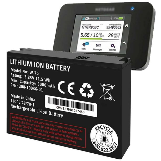 Batería Qoutmcuy W-7B 3000 mAh para Netgear AirCard LTE