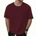 thumbnail image 2 of Yiaimeir Men's 320G Cotton Short Sleeve T-shirt Loose Half Sleeve Solid Color T-shirt, 2 of 4