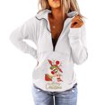 thumbnail image 2 of Moda mujer Casual cuello vuelto manga larga suelta camiseta otoño blusa pulóver Tops Pompotops FGAJ21547, 2 of 8