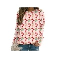 thumbnail image 2 of Blotona Women Love Letter Print Valentine's Day Sweatshirt Long Sleeve Cute Pullover Tops, 2 of 5