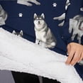 thumbnail image 3 of Oversized Wearable Blanket Hoodie,Siberian Husky Sherpa Blanket Hoodie with Super Pockets,Super Warm Fuzzy Pullover for Women & Men, 3 of 6