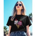 thumbnail image 3 of Ice Cream Womens Tshirt Graphic Tees Cotton Crew Neck T-Shirts, Casual Short Sleeve Shirts for Women Teen Girl Food Focus, 3 of 3