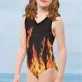 thumbnail image 4 of FOR U DESIGNS Fire Girls Swimming One-Piece Swimsuit Size 3-4 Years Skin-Friendly Sleeveless Gymnastics Dancewear for Kids Quick Dry Activewear, 4 of 8