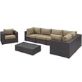 thumbnail image 4 of Modway Convene 7 Piece Outdoor Patio Sectional Set in Espresso Mocha, 4 of 9