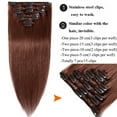 thumbnail image 5 of SEGO Clip in Human Hair Extensions Full Head 100% Real Remy Thick Hair Extensions Silky Straight(7 pcs/15 clips), 5 of 8