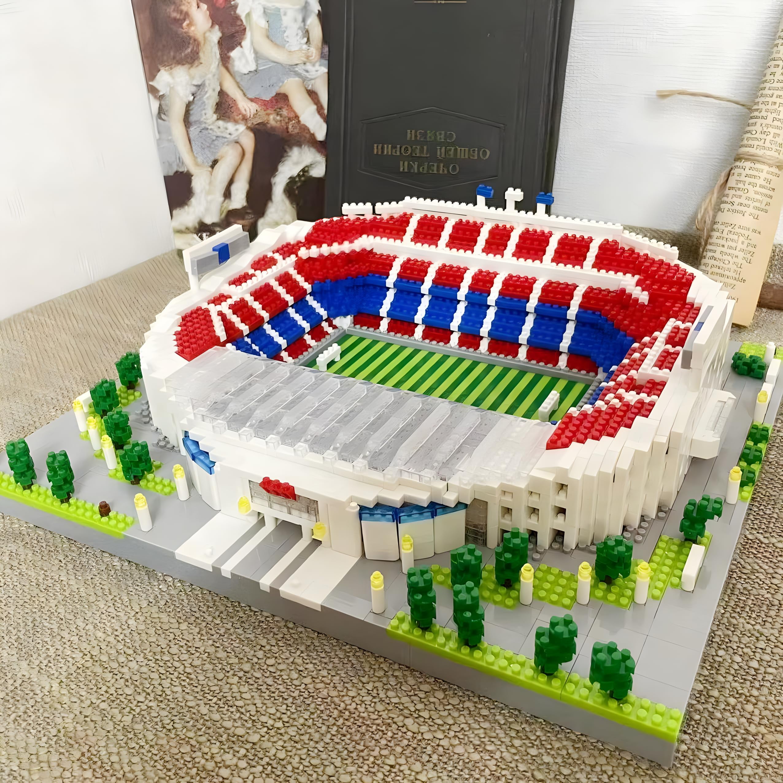 Barcelona Style Soccer Stadium Building Blocks Sets Toys Football Architecture Model Kits Gifts for Adults Kids Boys 3500+Pieces