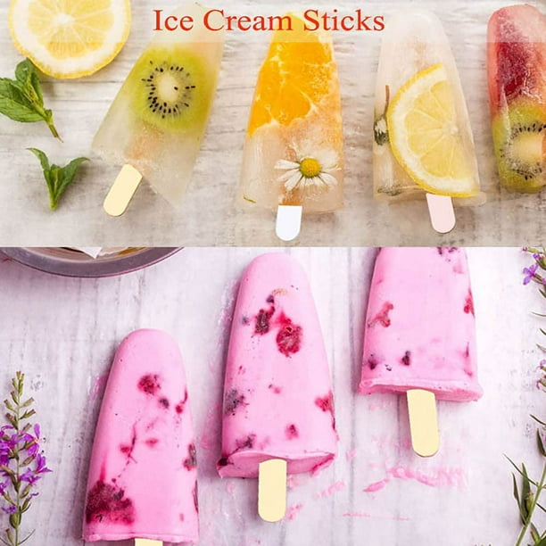 50 Pieces Acrylic Popsicle Sticks 4.5 inch Reusable Mirror Ice Cream Sticks Colored Acrylic Ice Pop Sticks for DIY Ice Cream, Candy, Cake, Party