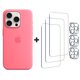thumbnail image 1 of Funda de silicona para iPhone 15 Pro con Magsafe de 6.1" (rosa), 3 protectores de pantalla y 3 protectores de lente., 1 of 5