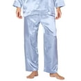 thumbnail image 3 of Intimo Womens' Button Front Charmeuse 2-Piece Long-Sleeve Collared Pajama Pant Set Sleepwear Loungewear, 3 of 5