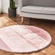 thumbnail image 3 of FloreceBien Blush Alfombra redonda para dormitorio, alfombra circular esponjosa de 140 cm para habitación de niños, alfombra peluda para habitación de adolescentes, alfombra circular peluda - rosa, 3 of 6