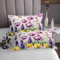 thumbnail image 3 of Erosebridal Teens Lavender Coverlet Set King, Colorful Flower 02, Butterfly Decor, 3 of 5