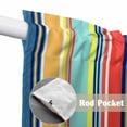 thumbnail image 2 of Colorful Stripes Kitchen Window Curtains, Swag Curtains Valance for Bedroom Living Room Bathroom, Modern Abstract Art Vertical Striped Rod Pocket Window Curtain Block Drapes 2 Panels 36"x63", 2 of 9