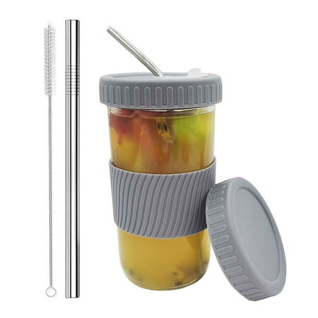 

Jar Cup Multifunctional Smoothie Tea Drink Bottle with Lid for Mason