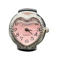 thumbnail image 2 of SmartBy Love Heart Dial Ring Watch Elastic Stainless Steel Band Men Women Couple Watch Finger Ring Birthday Gift Fashion Accessories, 2 of 6