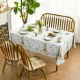 thumbnail image 2 of Easter Tablecloth 60x104 Inch Rectangular, Spring Flower Buffalo Plaid Bunny Table Cover for Party Picnic Dinner Decor, 2 of 6