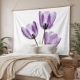 thumbnail image 3 of Purple Tulips Tapestry for Bedroom Wall Hanging Tapestry, Spring Floral Botanical Plant Abstract Ceiling Backdrop Tapestries Poster Blanket Wall Decor for Teens Room Living Room Dorm 59" x 79", 3 of 8
