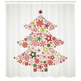thumbnail image 3 of Ambesonne Christmas Tree Shower Curtain, High Detailed Motifs, 69"Wx84"L, Vermillion Yellow Green, 3 of 3